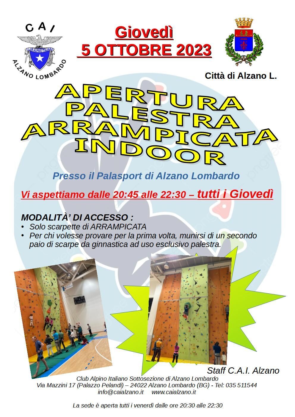 Apertura Palestra Arrampicata Indoor